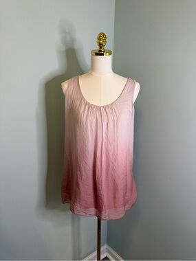 Giusy Pink Ombre Silk Tank Top - Women's Size Small